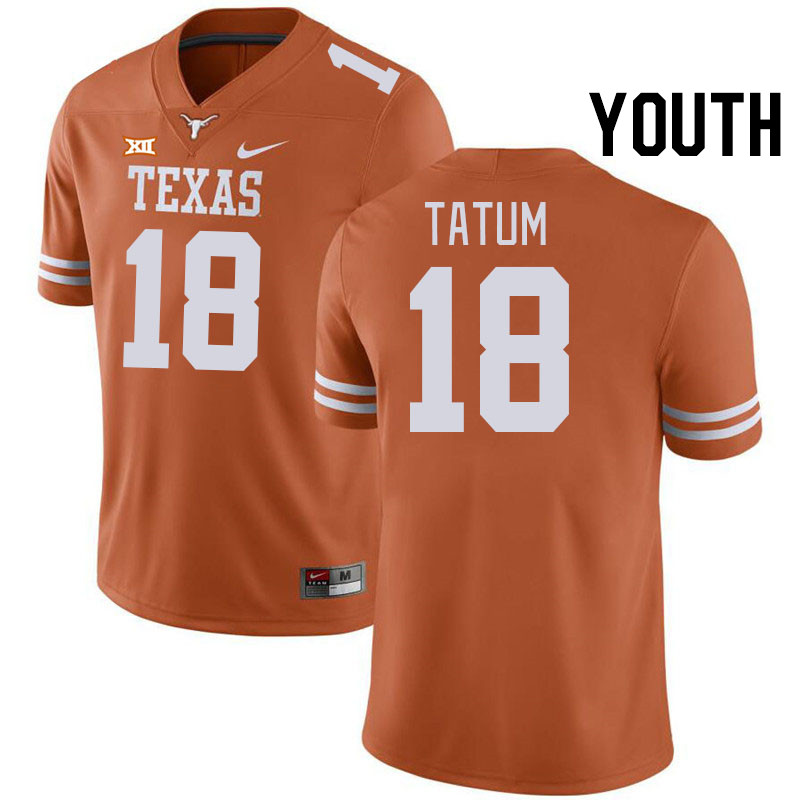 Youth #18 Joe Tatum Texas Longhorns College Football Jerseys Stitched-Orange